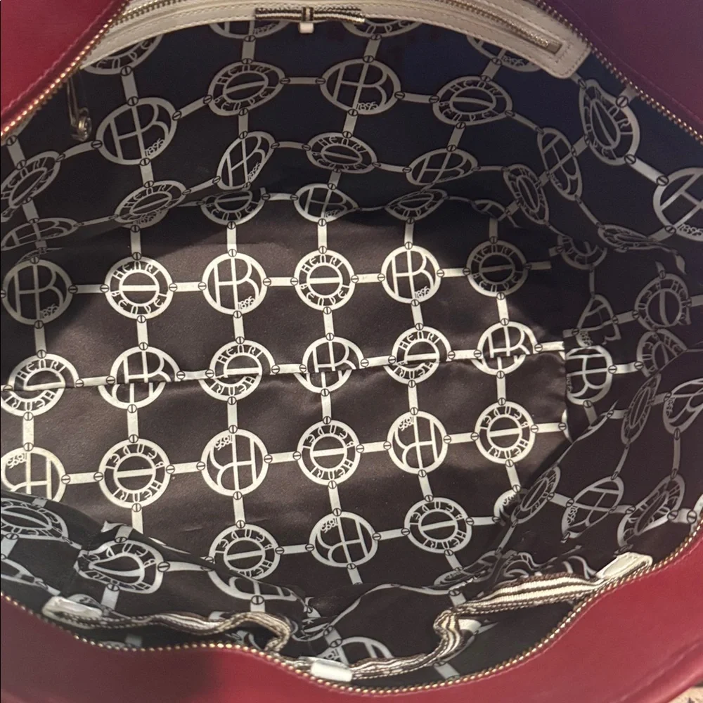 henri bendel Burgundy Tote with Gold Charm